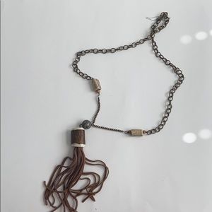 Suede Tassel  necklace